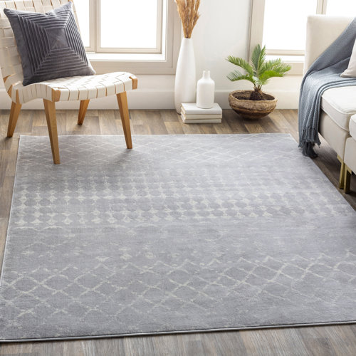 Langley Street Gaven Power Loom Performance Gray/Light Gray Rug